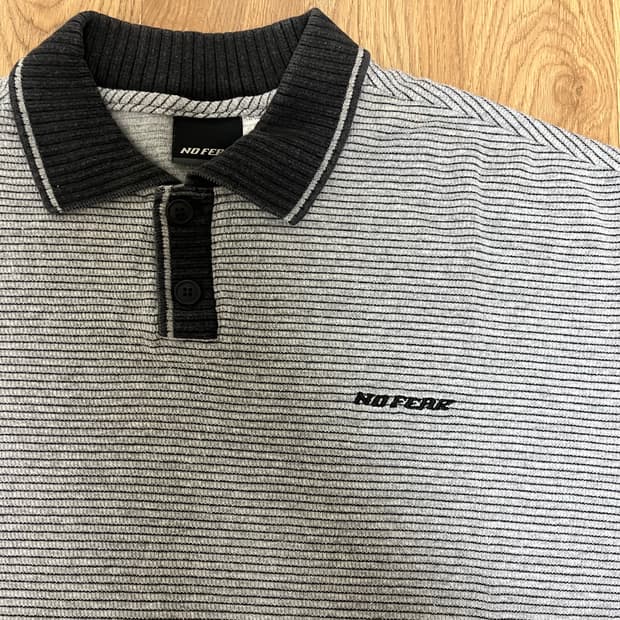 90s no fear 노피어 스트라이프 카라티 made in usa