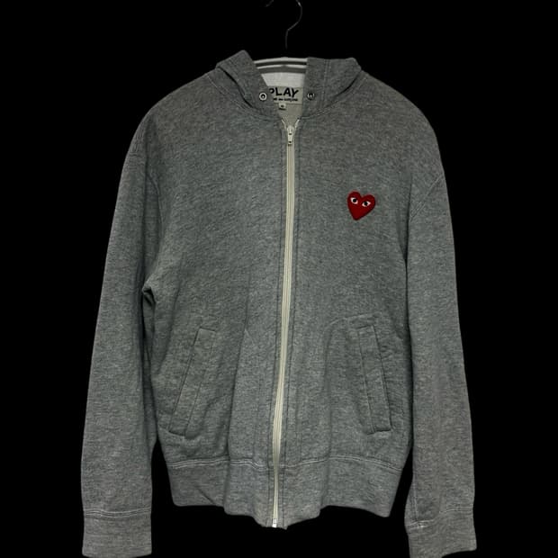 꼼데가르송 플레이 후드 집업