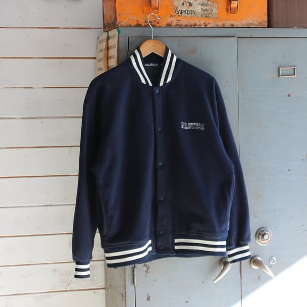 (착용컷) nautica 플리스 스타디움 자켓 (남성용 100)