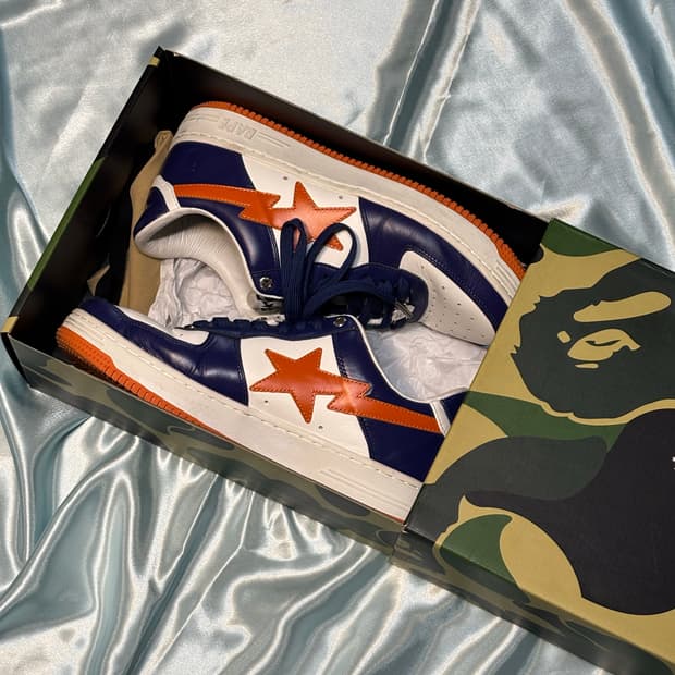 270 Bapesta purple orange 베이프스타 스니커