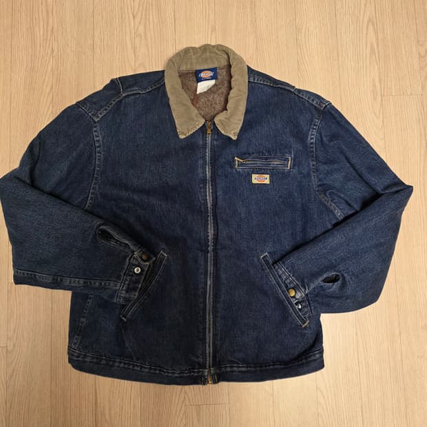 USA 빈티지 디키즈 데님 워크 자켓 코듀로이 카라 XL 110