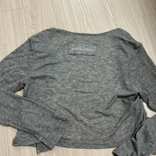 오버듀플레어 soft mini cardigan melange gray