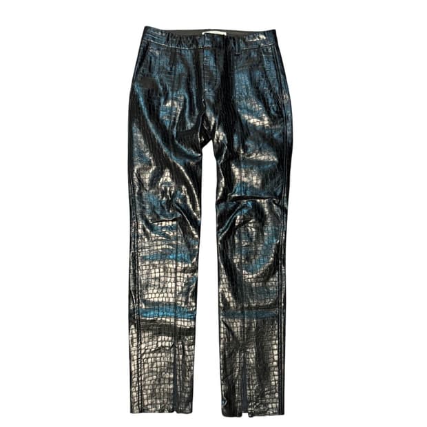 Zara Python Design Leather Coated Jeans