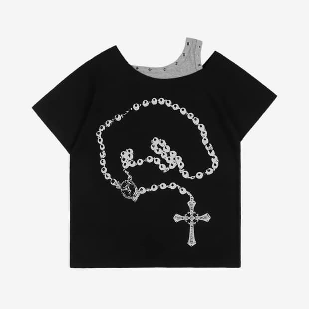 팬시클럽 로저리 노이어 티 (BLACK) F25QB111