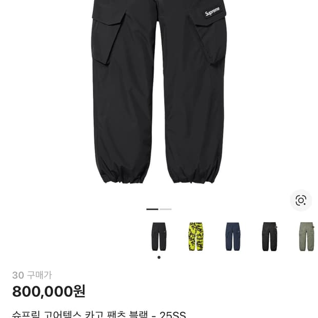 ✨새상품✨ [30] 슈프림 고어텍스 카고 팬츠 블랙