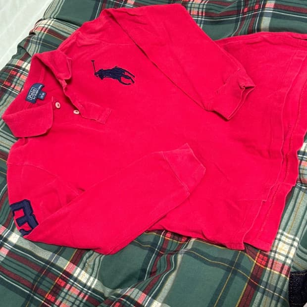 빅포니 긴팔 카라티 레드 