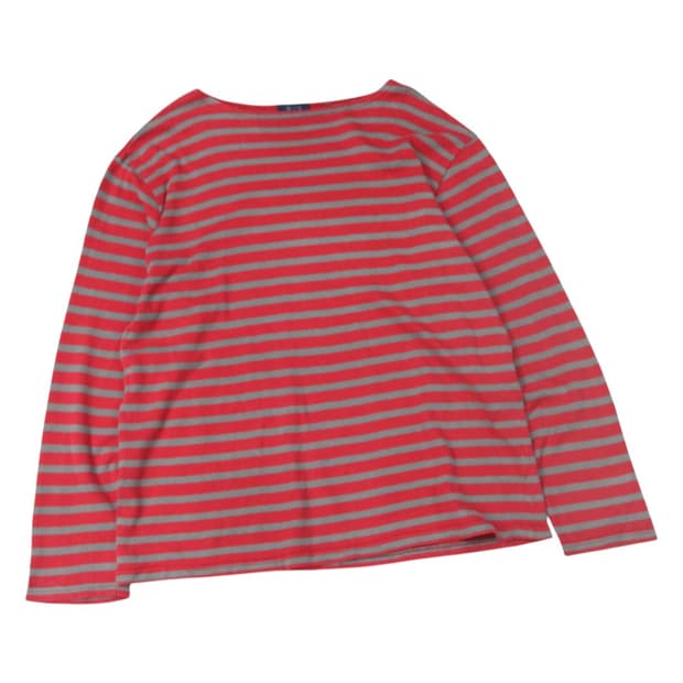 SHIPS 쉽스 레드 그레이 스트라이프 보트넥 긴팔 티셔츠 (L)