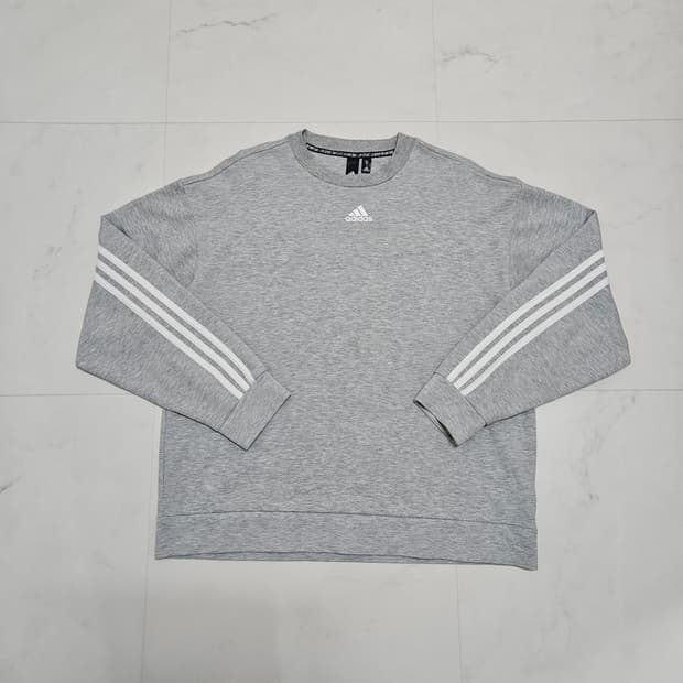2XL 아디다스 센터로고 삼선 맨투맨