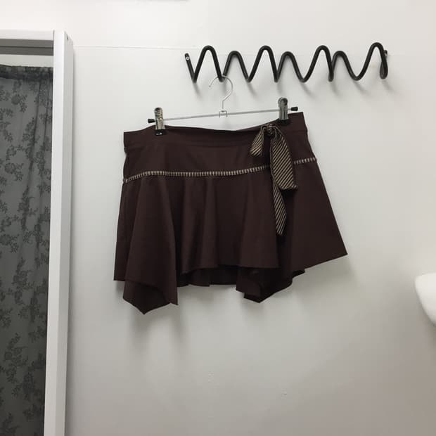 초코갸루 리본 비치 스커트