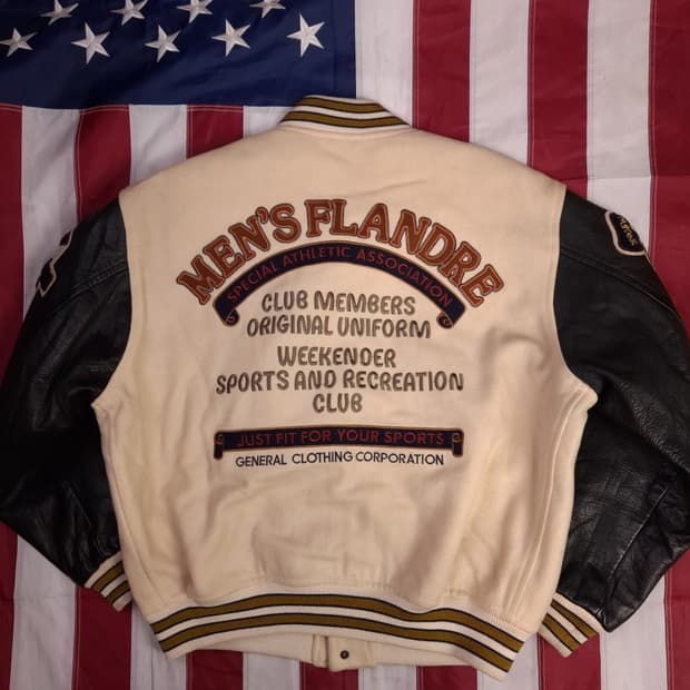 90's 일본판 FLANDRE 빈티지 울 바시티 자켓