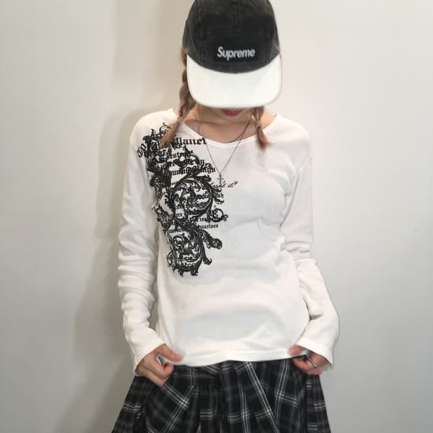 jpn vintage y2k glitter lettering t shir
