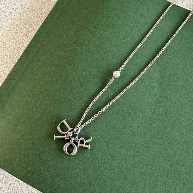 [DIOR] 정품 디올 진주 에르메스 레볼루션 실버 목걸이