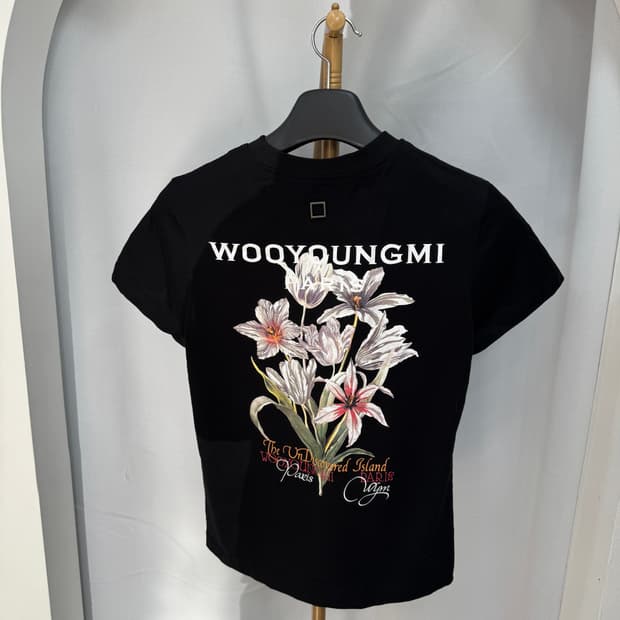 우영미 플라워 프린트 반팔 36사이즈 