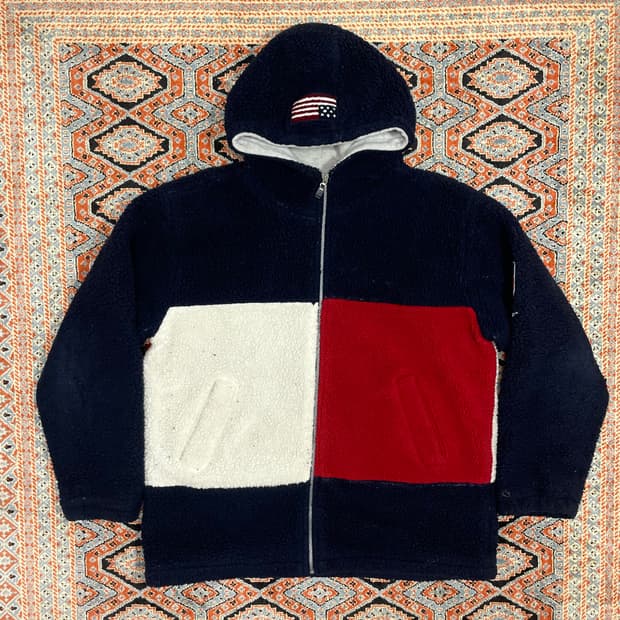 아메리칸이스트 네이비 플리스 후드집업 남성XL