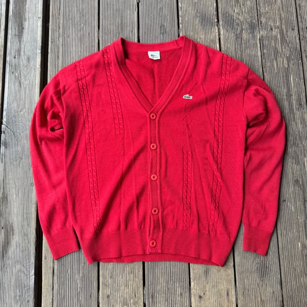 라코스테 가디건 레드