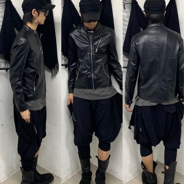(CONFIRM)Zip Detail Chic black Leather J