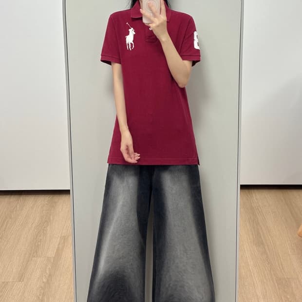 폴로 랄프로렌 빅포니 버건디 카라 반팔 티셔츠
