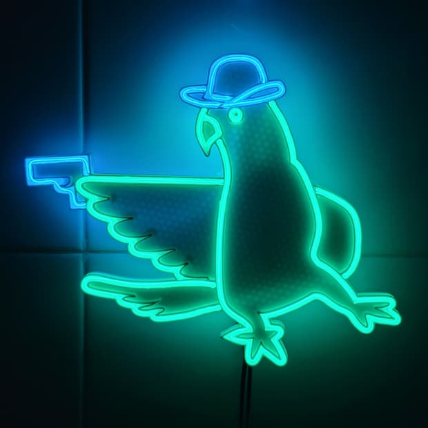 네온사인 앵무새 카우보이 led 램프 조명 무드등