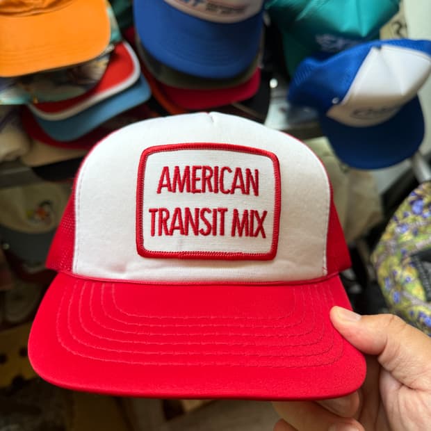American transit mix Red 트러커캡 os