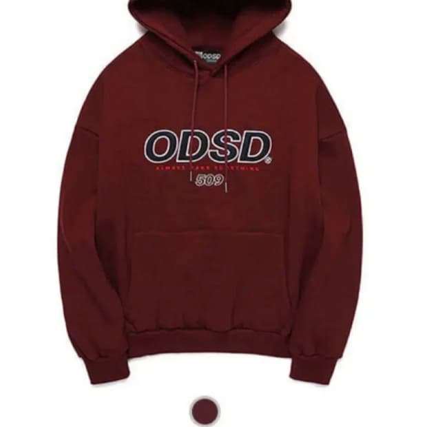 ODSD 오드스튜디오 로고 후드티 크롭 버건디