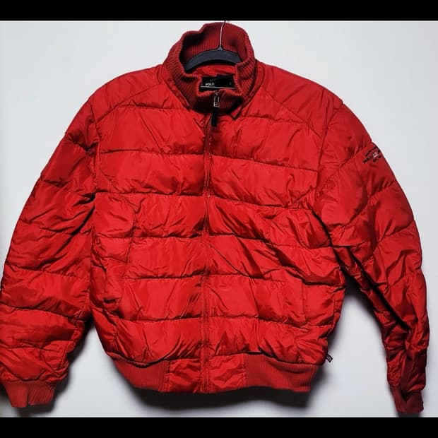 레전드 색감 레드 컬러🔥 폴로 다운 패딩