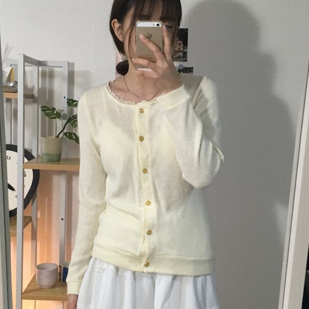 아이보리 레이스 가디건