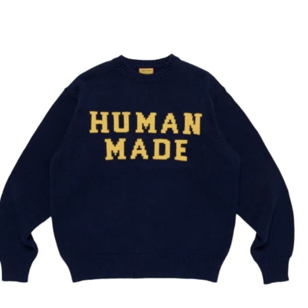 휴먼메이드 그래픽 니트 네이비