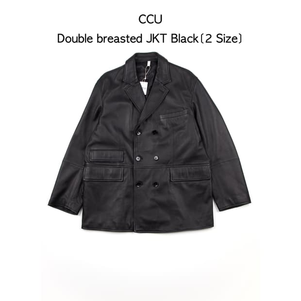 (새상품) CCU 더블 브레스티드 자켓 블랙