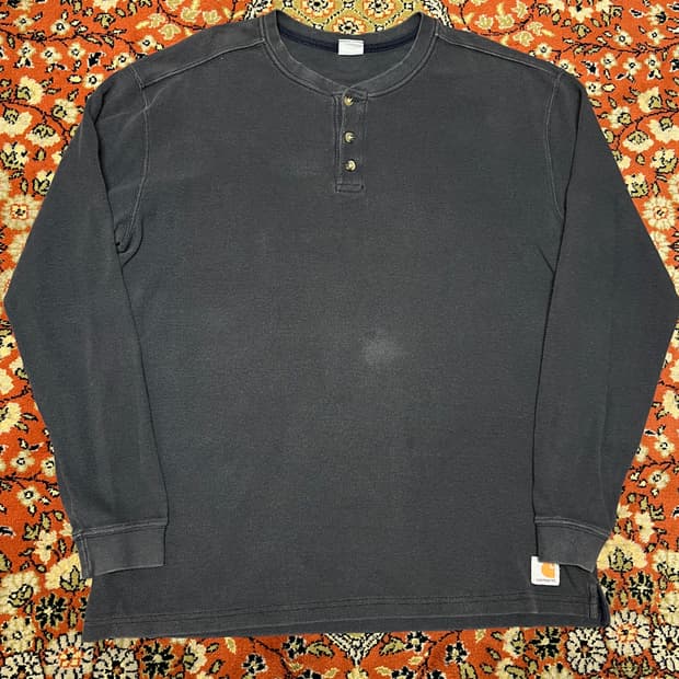 [L] Carhartt 칼하트 빈티지 차콜 헨리넥