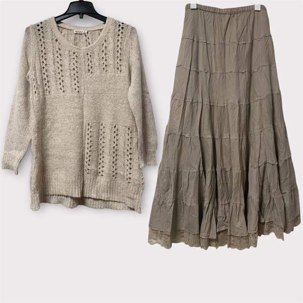 모리걸 하구미 일본 니트 치마 세트 