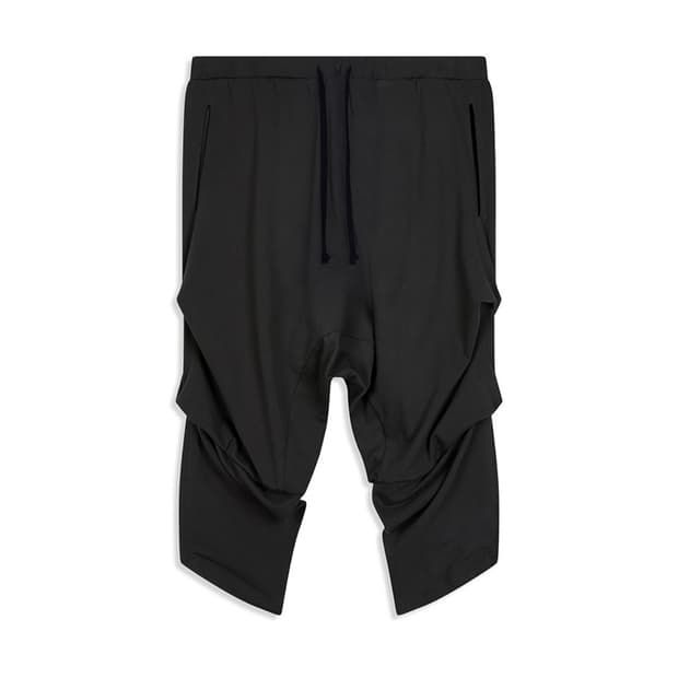 OPENYY GATHERED SAROUEL SHORTS, CHARCOAL