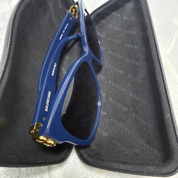 발렌시아가 블루 아세테이트 골드 선글라스