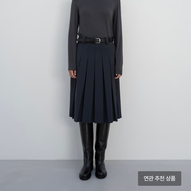 LFM 울 플리츠 스커트 블랙 S