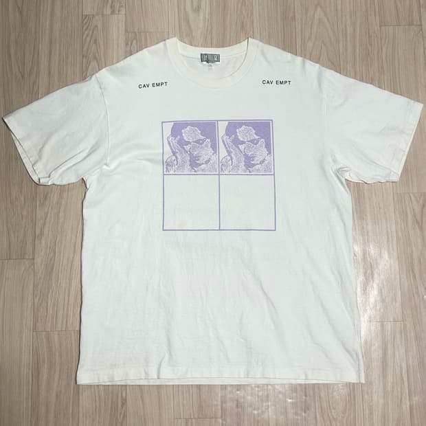 [XL] 카브엠트 21AW 스퀘어스 지구라트 반팔 티셔츠 화이트 퍼플