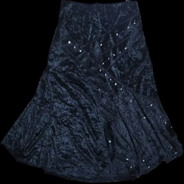 빠른처분가)) 빈티지 벨벳 스팽글 플레어 롱 스커트