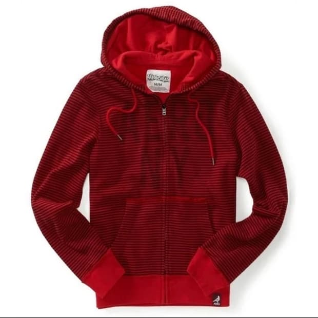 에어로포스테일 스트라이프후드집업