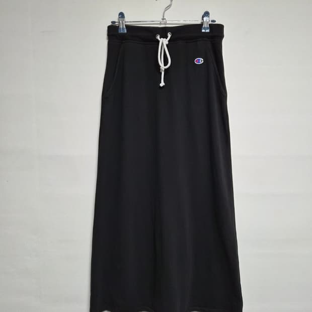 챔피온Champion 블랙 코튼 롱 스커트 M P-163