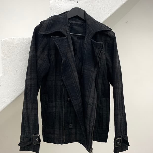 Tartan check pattern punk detail jacket 