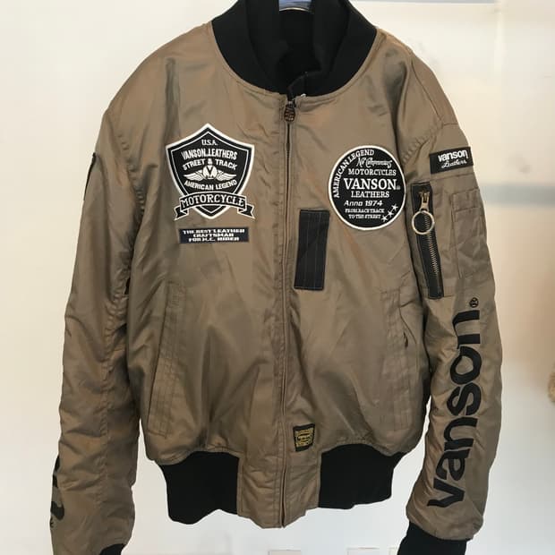 Vanson Patch Nylon Bomber Jacket