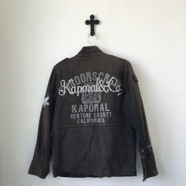 Back point washing dark brown jacket