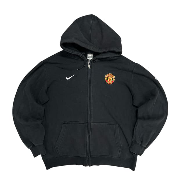 나이키 맨유 엠블럼 블랙 후드집업(XL)