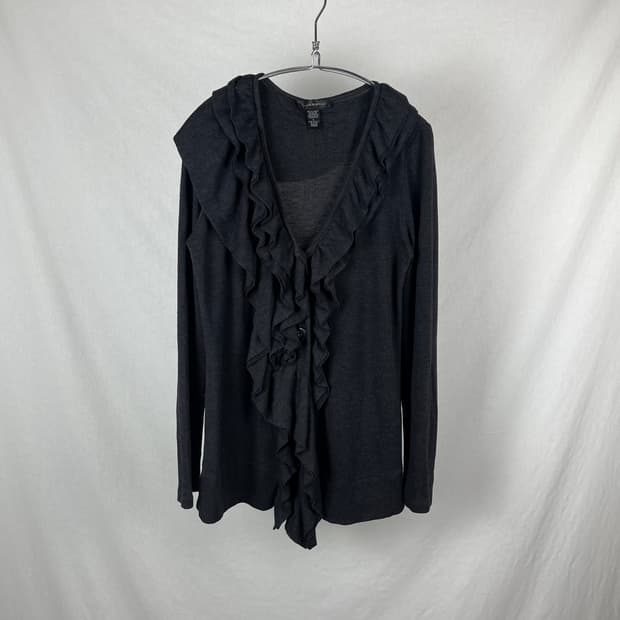 Vintage 러플 디테일 롱가디건