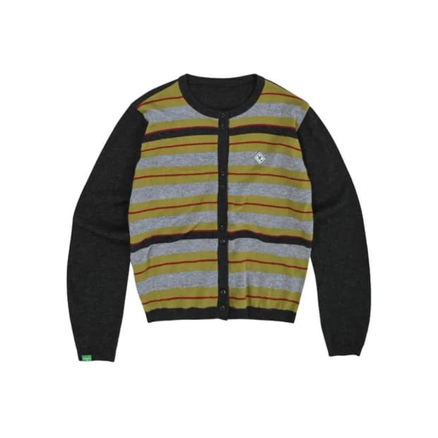노컨텐츠 Cashmere Wool Stripe Cardigan