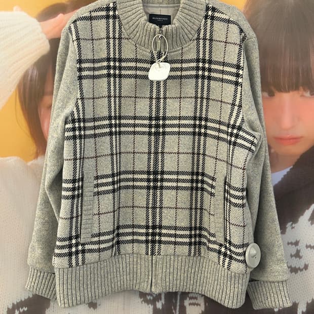 BURBERRY 버버리 노바체크 니트집업