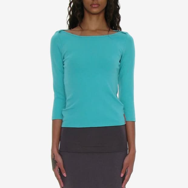 파르티멘토우먼 PWC 쓰리-쿼터 슬리브 티 에메랄드