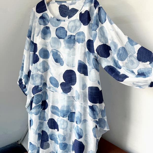 Rayon blend sheer design panel onepiece