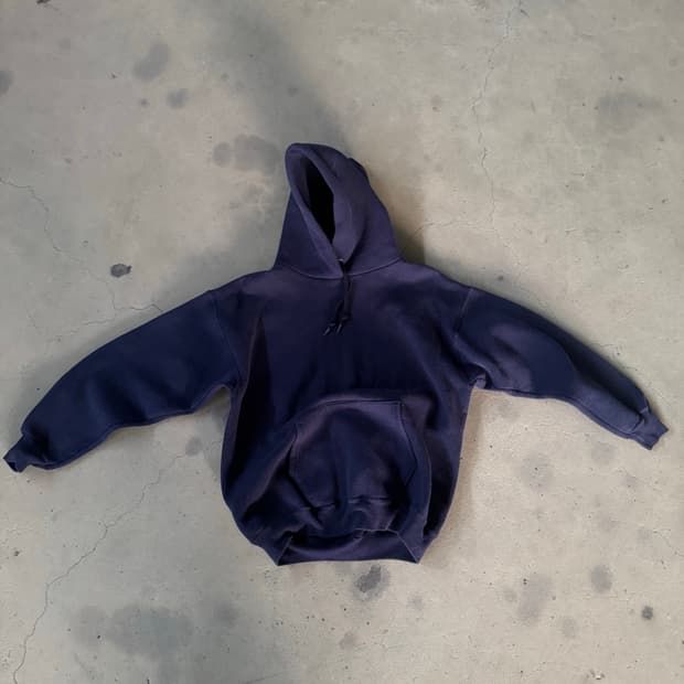빈티지 블랭크 네이비 노 심 후드