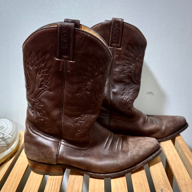 SANCHO 산쵸 빈티지 웨스턴 레더 부츠 브라운 (250 추천)