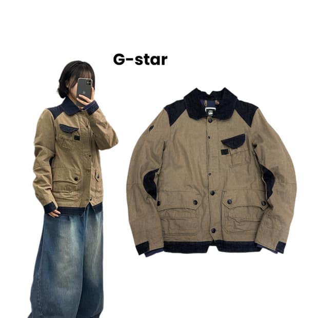 지스타 데님도킹 멀티포켓 봄버 자켓