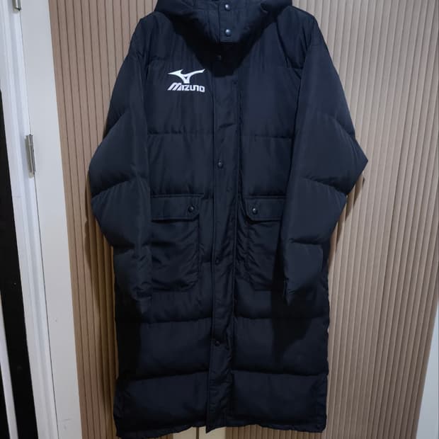 오버핏 미즈노 다운 롱 패딩 벤치파카